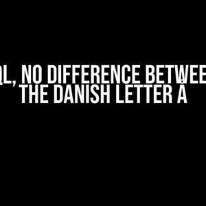 In MySQL, No Difference Between A and the Danish Letter Å