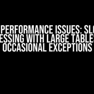 SQLite3 Performance Issues: Slow Data Processing with Large Tables and Occasional Exceptions